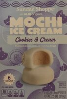 Mochi, ice cream cookies, and cream