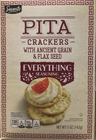 Pita Crackers With Ancient Grain & Flax Seed Everthing Seasoning