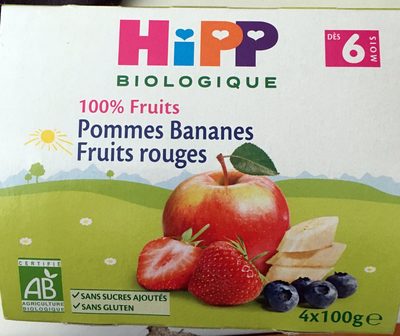 100% Fruits Pommes Bananes Fruits Rouges