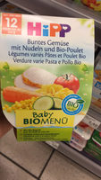 Légumes variés, pâtes et poulet bio