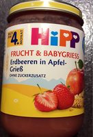 Frucht & Babygrieß Erdbeeren in Apfel-Grieß   ( Nach dem 4. Monat )