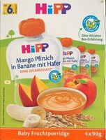 Mango Pfirsich in Banane mit Hafer