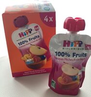 Puree de fruit bio Pommes Peches et Fruits des bois