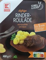 Deftige Rinderroulade mit Kartoffeln und Sauce