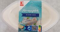 Sahne Heringsfilets mit Zwiebeln, Äpfeln und Gurken