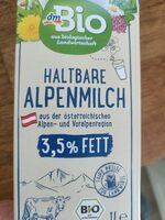 Haltbare Alpenmilch, Bio H-Vollmilch 3,5 % Fett