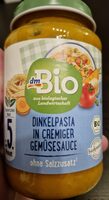 Menü Dinkelpasta mit Gemüsesauce ab dem 5. Monat