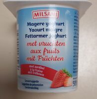 Magere yoghurt met aardbei