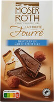 Lait truffé fourré brisures de crêpe dentelle