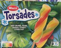 Torsades goût orange fraise ananas citron