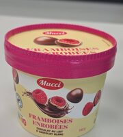 Framboises enrobées chocolat au lait & chocolat blanc