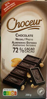 Chocolate Negro Almendras Enteras 72% cacao