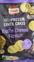 Lentil cakes truffle cheese flavour
