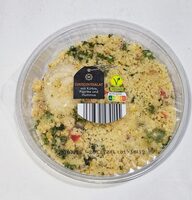 Couscoussalat mit Kürbis, Paprika & Hummus
