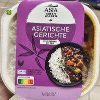Asiatische Gerichte Huhn Teriyaki mit Reis