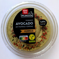Hummus Avocado mit Paprika-Topping