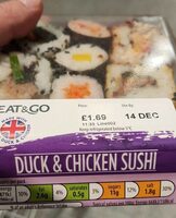 Duck chicken sushi