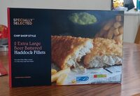 2 Extra Large Beer Battered Haddock Fillets