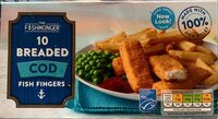 10 Breaded Cod Fish Fingers