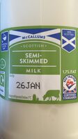 Semi skimmed milk