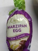 Marzipan egg rum and raisin