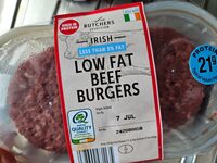 Low fat beef burgers