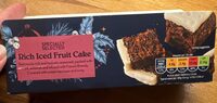 Specially selected rich iced fruit cake