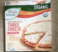 Thin crust pizza three cheese