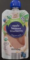 Apple banana blueberry baby food puree