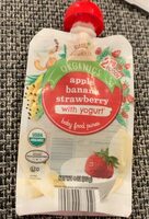 Apple banana strawberry with yogurt baby food puree