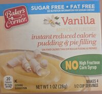 Vanilla instant reduced calorie pudding & pie filling