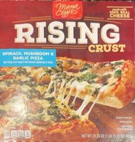 Rising crust spinach mushroom and garlic pizza
