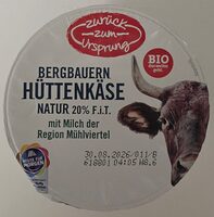 Bergbauern Hüttenkäse Natur