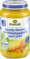 Karotten, Fenchel mit Dinkelspaghetti und Lachs (ab 8. Monat)