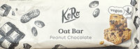 Organic baked oatmeal bar with peanut and chocolate