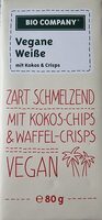 Vegane weiße mit Kokos und Waffel-Crisps