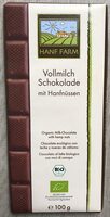Chocolat bio au lait avec graine de chanvre