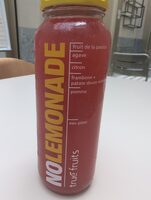 Boisson à base de jus de framboise-citron-pomme et purée de fruit de la passion avec extrait de patate douce violette