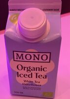 Organic Iced Tea. White tea elderflower