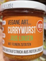 Currywurst aus Linsen Aufstrich