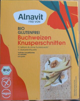 Alnavit Buchweizen Knusperschnitten 4260546674394 Glutenfreie knusprige Schnittten aus Buchweizenmehl (Bio)