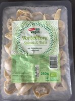 Organic vegan tortellini with spinach & tofu filling