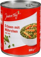 Erbsen mit Möhren sehr fein