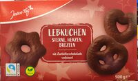 Lebkuchen Sterne, Herzen, Brezeln Zartbitter