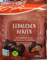 Lebkuchen Herzen Mit Zartbitterschokolade Und Aprikosen-Fruchtfüllung