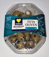 Oliven mit Feta-Frischkäsecreme gefüllt
