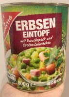 Erbsen Eintopf mit Rauch-Speck und Cocktailwürstchen