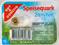 Speisequark 20% Fett i. Tr.