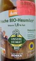 Frische Bio-Heumilch g.t.S. Fettarm 1,8 % Fett