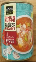 Bihun Suppe mit Hühnerfleisch pikant